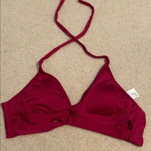 Maroon Tie Back Bikini Top